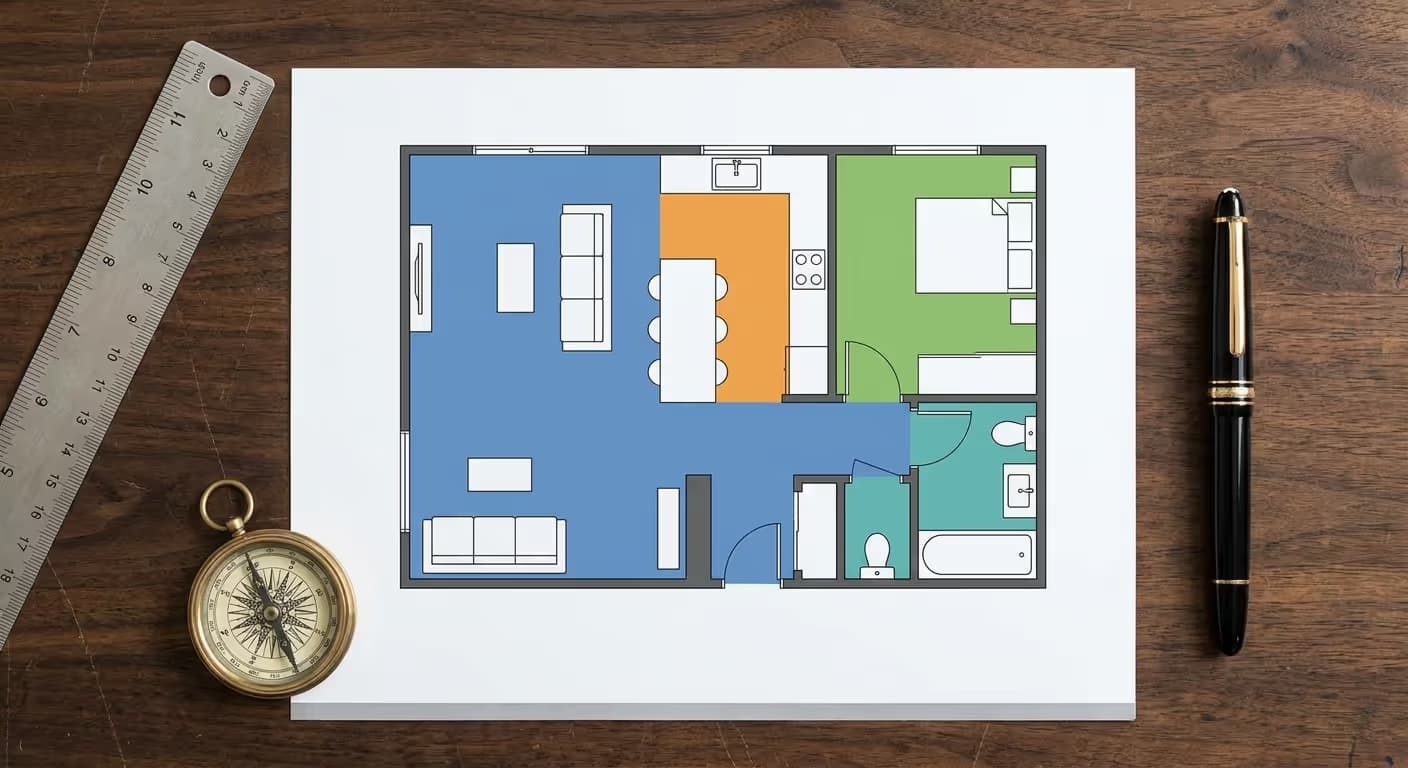 Professionell aufbereiteter 2D-Grundriss einer Immobilie in Erfurt für das Exposé