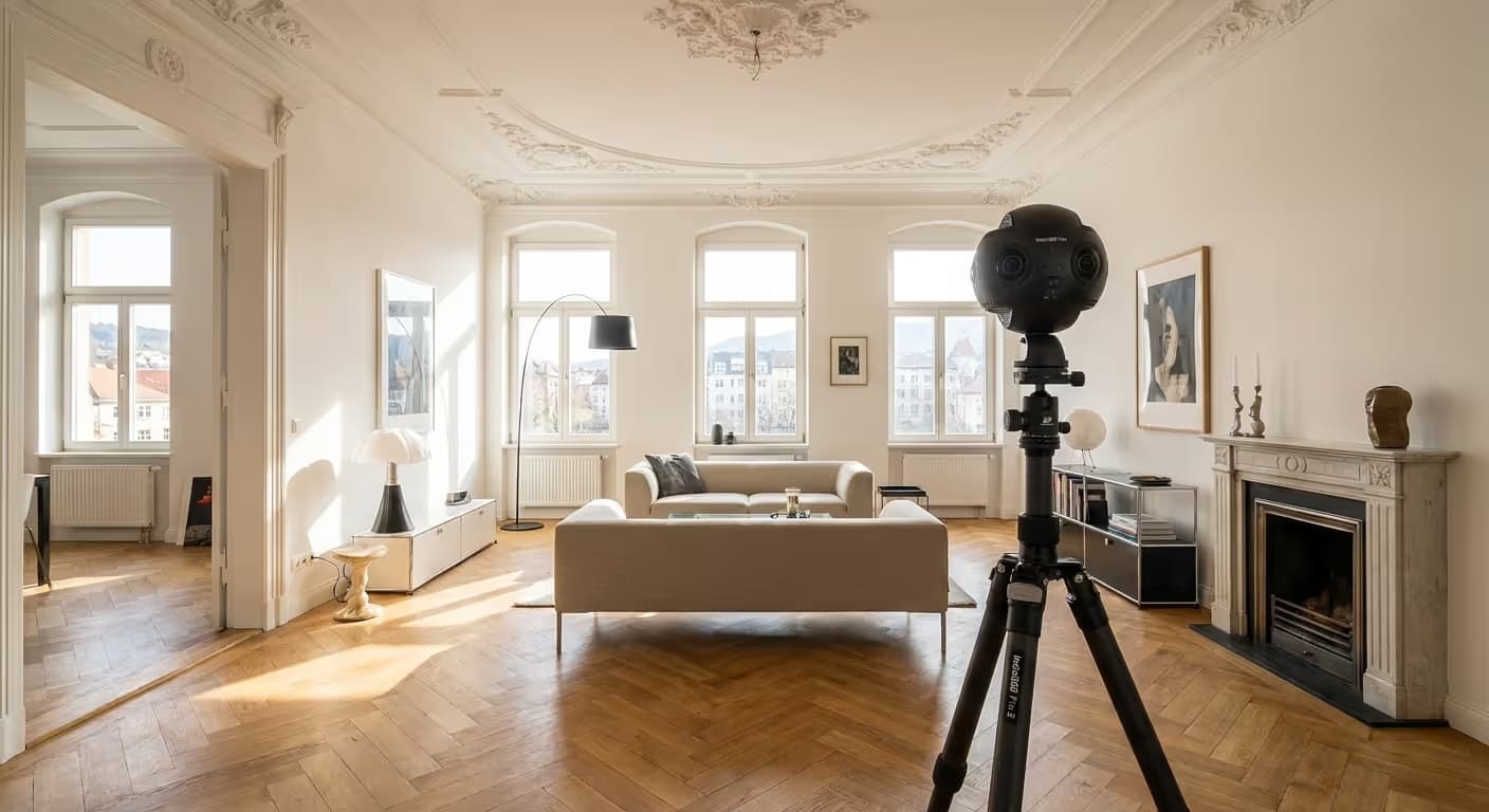 Professioneller 360 Grad Rundgang in einer Altbauwohnung in Jena