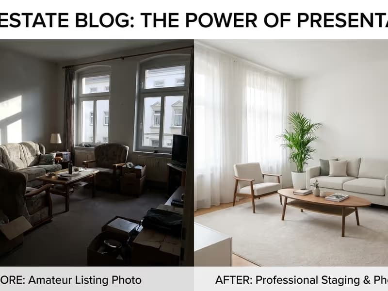 Vergleich von amateurhafter und professioneller Immobilienfotografie in Chemnitz, der den Qualitätsunterschied zeigt.