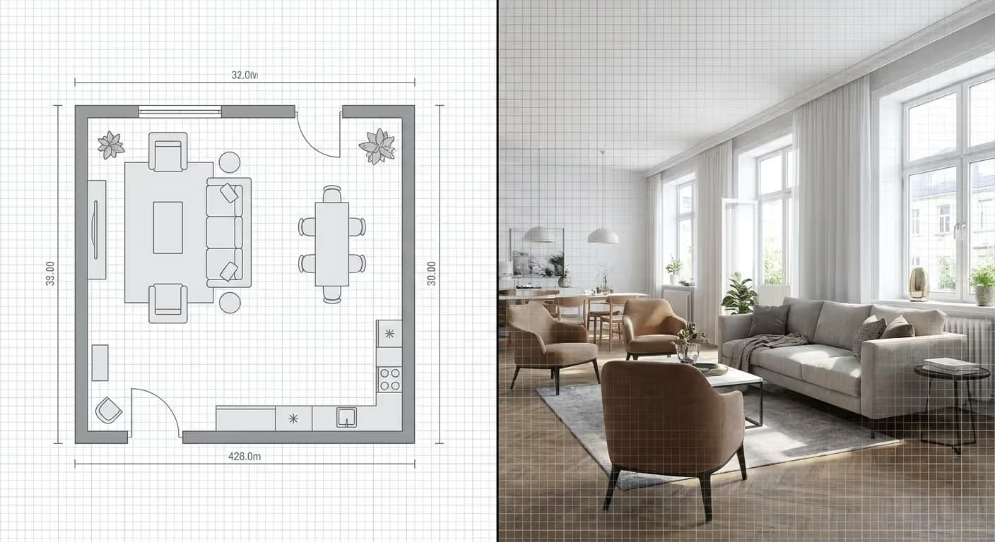 Professionell aufbereiteter 2D und 3D Grundriss für eine Immobilie in Zwickau